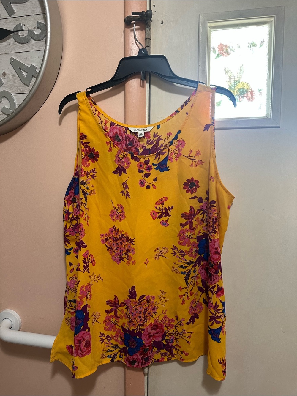 The Pioneer Woman Yellow Floral Tank with Pink & Blue Blooms